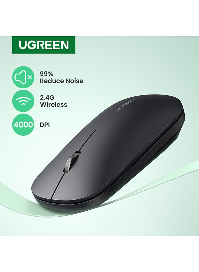 Ugreen Wireless Mouse Silent Computer Mice Slim Portable for Laptop with 2.4G USB Adapter Ultrafast Scrolling 4 Adjustable DPI Compatible with PC HP Lenovo ASUS Dell Slim Mouse 