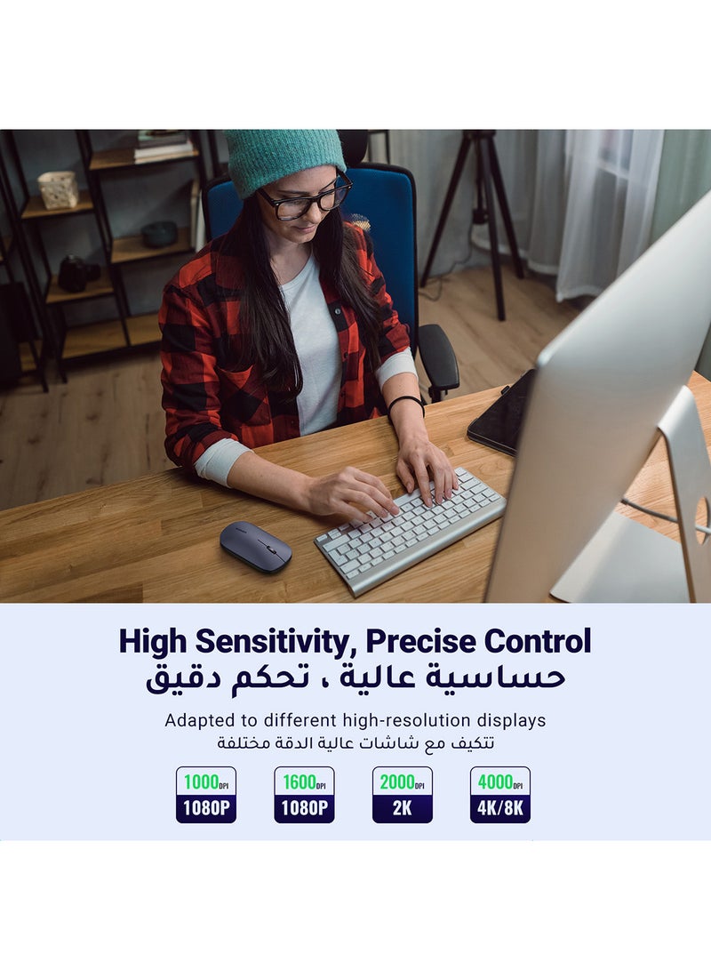 ماوس لاسلكي رفيع ومحمول لا يصدر صوت للابتوب بمحول USB بتردد 2.4 جيجاهرتز لتمرير فائق السرعة مع 4 معدلات DPI قابلة للتعديل ومتوافق مع كمبيوتر إتش بي ولينوفو وأسوس وديل - pnsku/N53340905A/45/_/1713419020/ea878cb8-1f3d-49d3-b2aa-d994ba0dfc0d