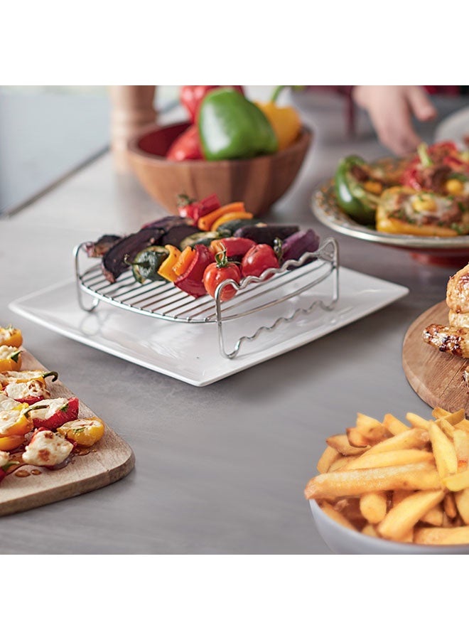 Philips - Airfryer XXL Accessories - Party Master Kit: 1 Food Separator + 1 Double Layer Accessory + 1 Recipe Booklet, Dishwasher Safe Parts - HD9950/01 HD9950/01 Silver - Image 1