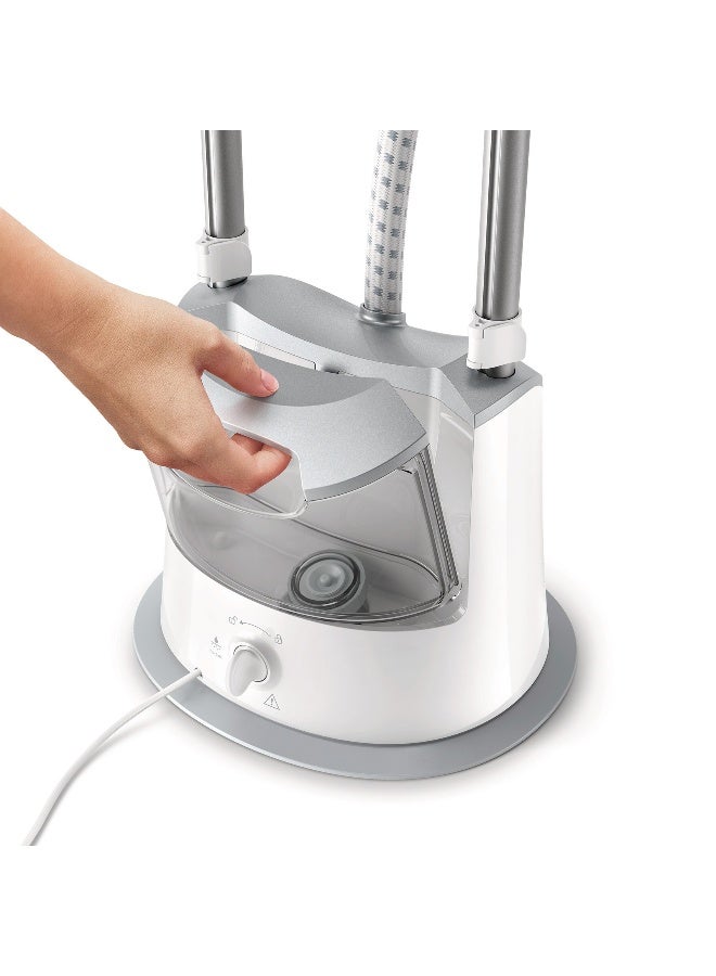 Philips Easy Touch Stand Steamer - 1800W, 35g/min Continuous Steam, 1.4L, 3 Steam Settings, Style Ironing Mat, Grey/White - GC487/86 1.4 L 1800 W GC487/86 White - Image 2
