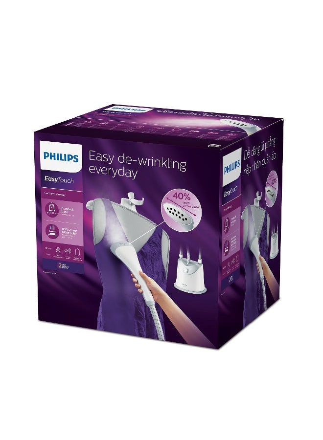 Philips Easy Touch Stand Steamer - 1800W, 35g/min Continuous Steam, 1.4L, 3 Steam Settings, Style Ironing Mat, Grey/White - GC487/86 1.4 L 1800 W GC487/86 White - Image 3