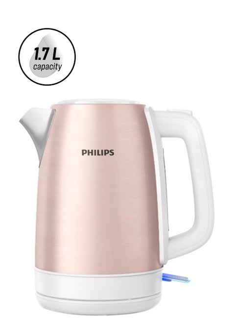 Metal Kettle Daily Collection - Spring Opening, 360° Pirouette Base, 1.7 L 2200 W HD9350/96 Rose Gold