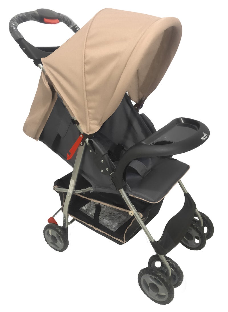 Moon Easy  One Hand Fold Stroller, Multi-Postion Reclining Seat For Infant  - Biege  - Image 1