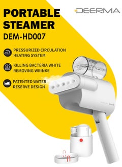 Portable Handheld Steamer – 100ml Capacity, High-Power Performance, Lightweight & Compact Design, Ideal for Quick Wrinkle Removal, Garment Care, and Travel-Friendly Use 100 ml 999 W HS007 White