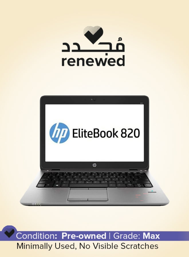 Renewed - Elitebook 820 G2 Laptop With 13.3-Inch Display, Intel Core i5 Processor/5th Gen/8GB RAM/256GB SSD/Intel HD Graphics English Black