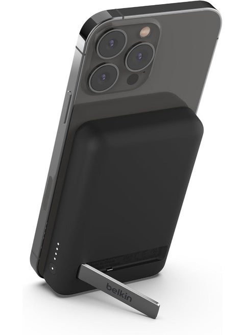 5000 mAh BoostCharge Magnetic Power Bank Wireless, Magsafe Power Bank, Battery Pack With 7.5W Magsafe Power Bank, 10W Input And Kickstand, Power Bank For Iphone 15, 14, 13, 12 Series Black