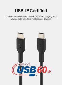 belkin BoostCharge USB-C to USB-C fast charger cable, USB type C charger cable fast charging for iPhone 16, 15, Samsung Galaxy S24, S23, Pixel, iPad, MacBook, Nintendo Switch and more - 1m, Black Black  - Image 4