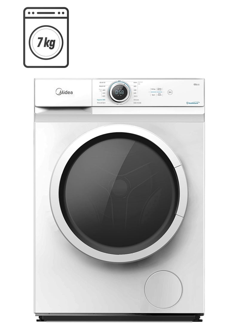 7 Kg Front Load Washing Machine With Lunar Dial, 1200 RPM, 15 Programs, Fully Automatic Washer, Digital LED Display, Child Lock, 90° Hygiene, Mute Function 50.0 W 7 kg 50 W MF100W70W-GCC White - pnsku/N53343328A/45/_/1740992060/9dcdd299-511a-4979-baf8-ef4cdd796b31