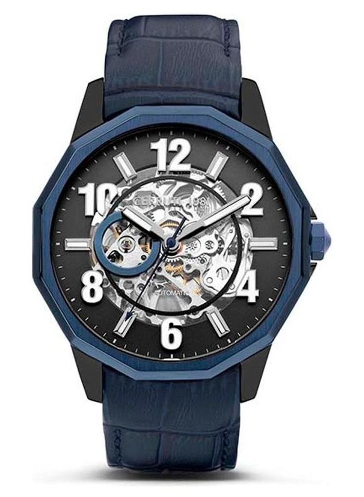 شيروتي 1881 ساعة يد مولفينو أوتوماتيكية مستديرة بعقارب طراز CIWGE2206302 - مقاس 53 مم - أزرق للرجال - Image 1