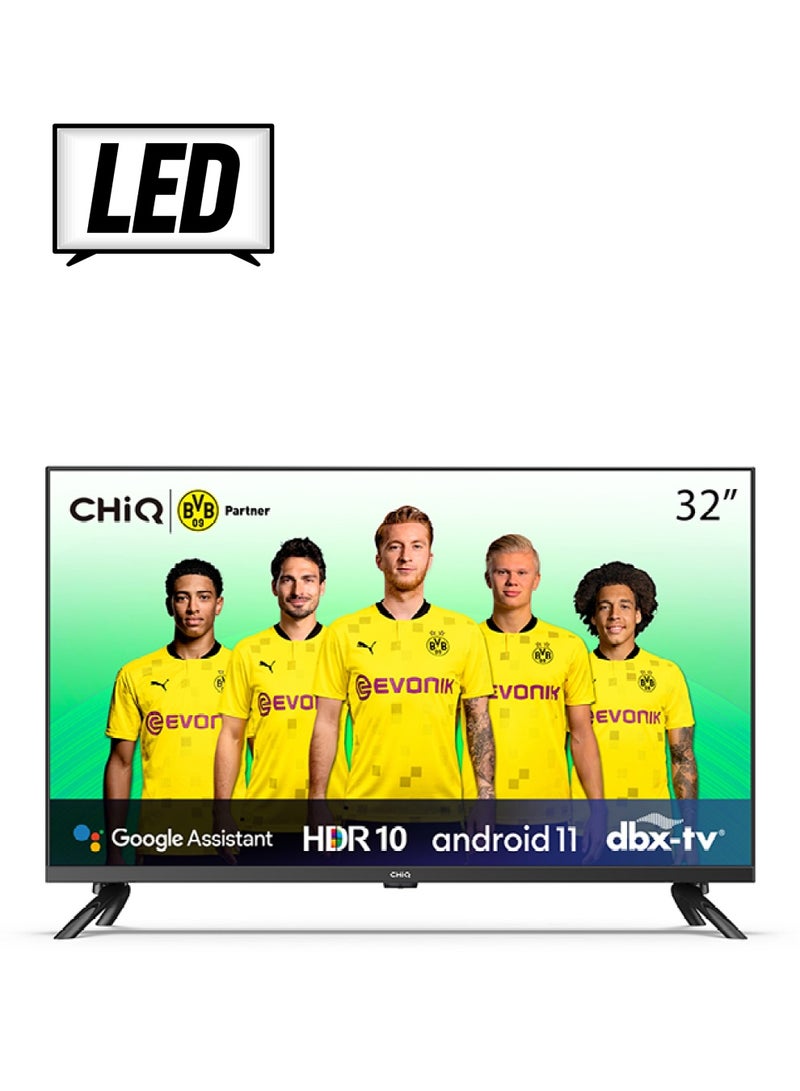 LED Smart TV, HD, 32 Inch, Android 11.0, HDR10, A+ Screen, WiFi, Bluetooth 5.0, Netflix, YouTube, Prime Video, Full Screen Display, HDMI, USB L32G7P Black
