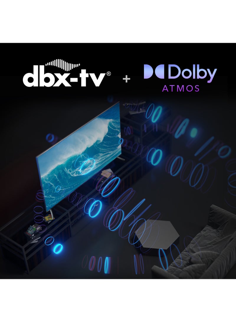 CHiQ - QLED Smart TV, HD, 55 Inch, Android 11.0, HDR10, A+ Screen, WiFi, Bluetooth 5.0, Netflix, YouTube, Prime Video, Full Screen Display, HDMI, USB U55QM8V Black - Image 1