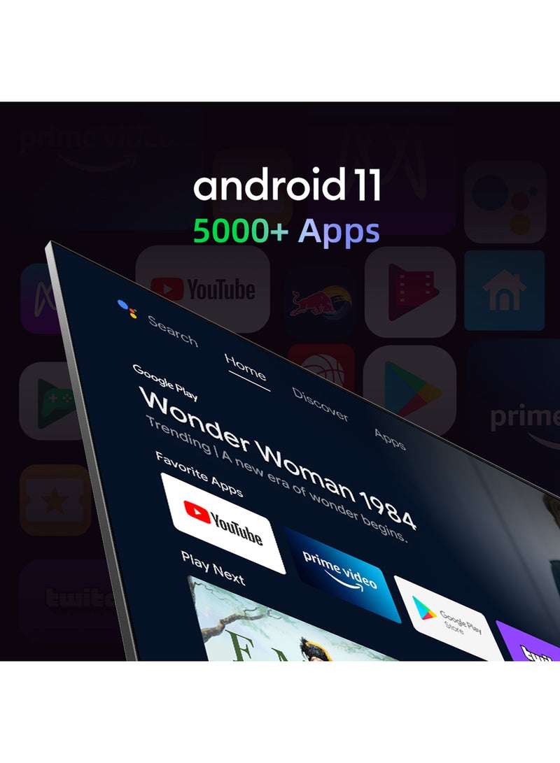 CHiQ - QLED Smart TV, HD, 55 Inch, Android 11.0, HDR10, A+ Screen, WiFi, Bluetooth 5.0, Netflix, YouTube, Prime Video, Full Screen Display, HDMI, USB U55QM8V Black - Image 1