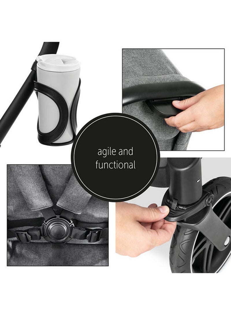 hauck - Atlantic Double Pushchair, Greybaby And Toddler Tandem, Reversible Seat, Compact And Foldable, With Raincover - Image 1