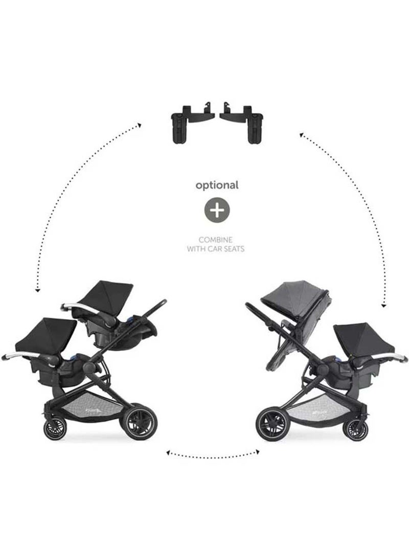 hauck - Atlantic Double Pushchair, Greybaby And Toddler Tandem, Reversible Seat, Compact And Foldable, With Raincover - Image 1
