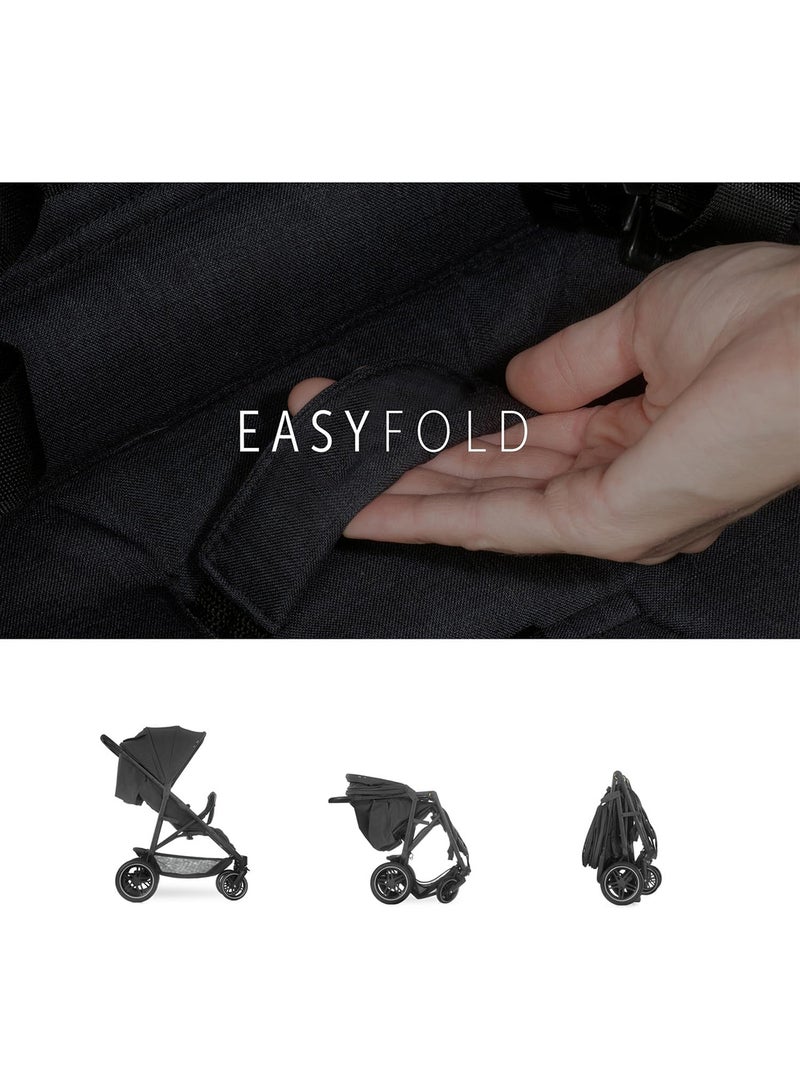 hauck - Uptown Duo Twin Push Chair, Melange Blackside By Side Double, 77Cm Wide, Up To 36Kg, Compact, With Raincover - Image 1