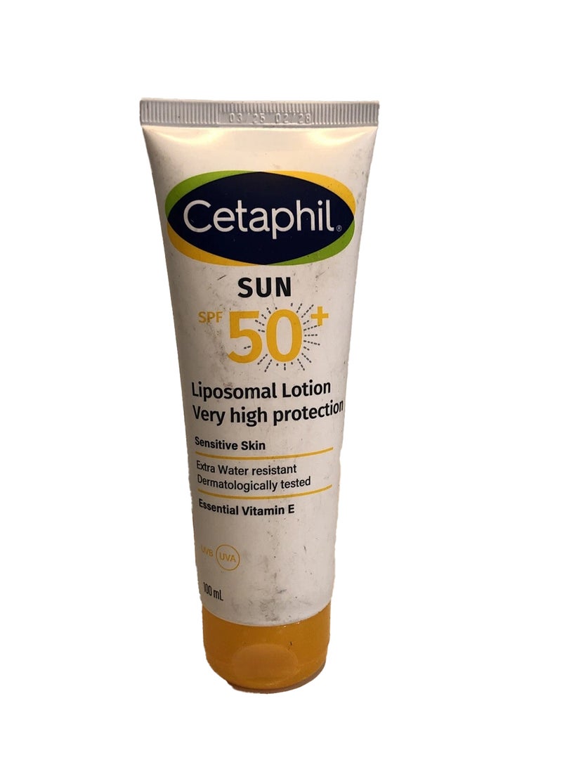 Cetaphil Sun Liposomal Lotion Spf 50+, Face And Body Moisturizer Sunscreen For Sensitive Skin, Very High Protection And Extra Water Resistant, Contains Essential Vitamin E And Aloe Vera, Unscented White White 100ml - Image 1