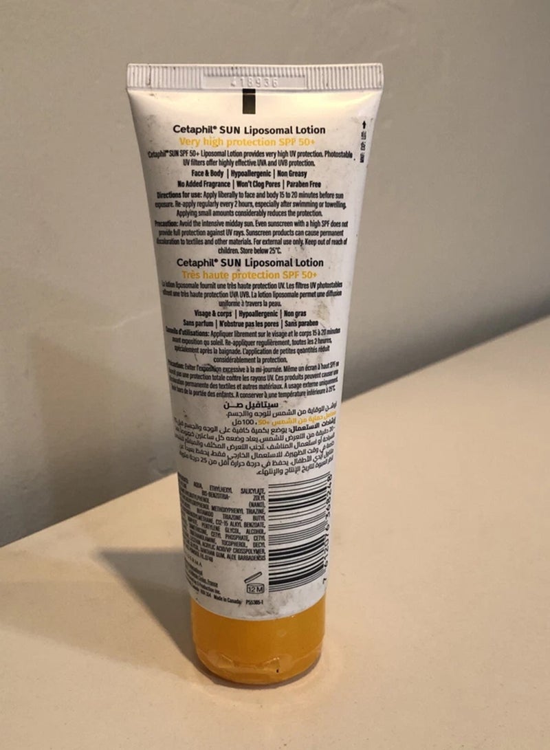 Cetaphil Sun Liposomal Lotion Spf 50+, Face And Body Moisturizer Sunscreen For Sensitive Skin, Very High Protection And Extra Water Resistant, Contains Essential Vitamin E And Aloe Vera, Unscented White White 100ml - Image 2