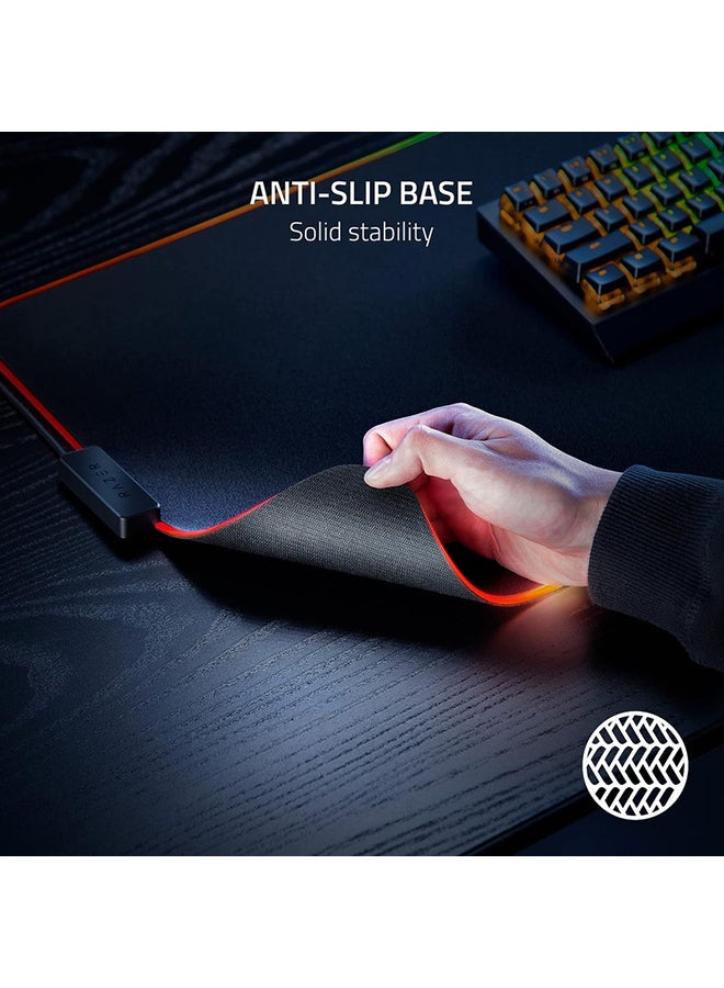 RAZER - Razer Strider Chroma Hybrid Gaming Mouse Mat, 19 Razer Chroma RGB Lighting Zones, Extended Size, Anti slip Base, Warp and Water resistant, Seamless Edges - Black - Image 1