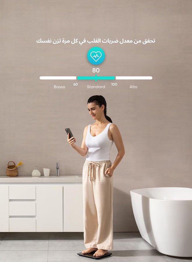 eufy Smart Scale P2 Pro Weight Scale With Wi-Fi Bluetooth 16 Measurements Including Heart Rate Body Fat Bmi Muscle And Bone Mass 3D Virtual Body Mode 50 G/0.1 Lb - Image 3