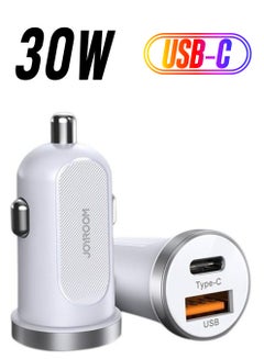 JOYROOM C-A08 Mini Dual-Port 30W Smart Car Charger White 