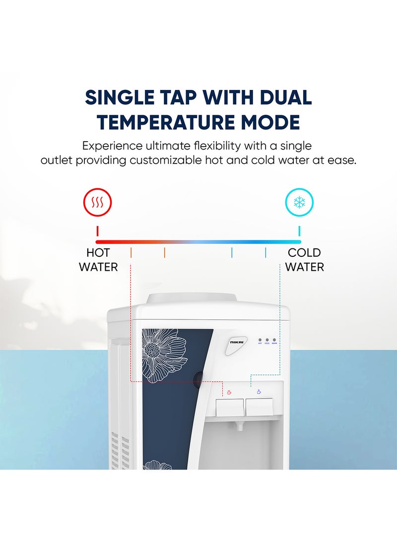 NIKAI - Hot & Cold-Water Dispenser with 16L Storage Refrigerator | High-Efficiency Compressor Cooling | Anti-Bacterial Stainless-Steel Tank | Low Noise & Anti-Spill Design | Paper Cup Storage NWD1206NK White - Image 1