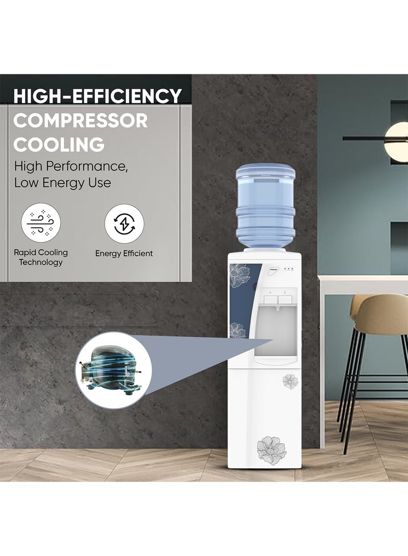 NIKAI - Hot & Cold-Water Dispenser with 16L Storage Refrigerator | High-Efficiency Compressor Cooling | Anti-Bacterial Stainless-Steel Tank | Low Noise & Anti-Spill Design | Paper Cup Storage NWD1206NK White - Image 1