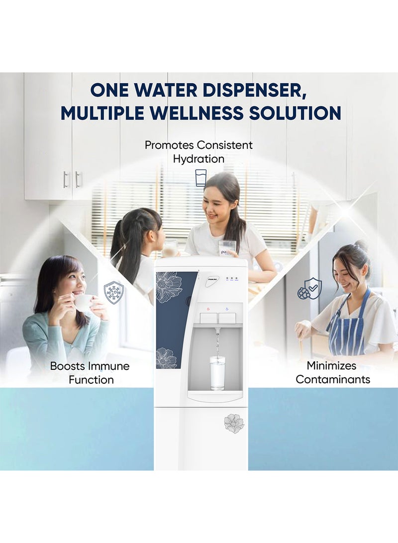 NIKAI - Hot & Cold-Water Dispenser with 16L Storage Refrigerator | High-Efficiency Compressor Cooling | Anti-Bacterial Stainless-Steel Tank | Low Noise & Anti-Spill Design | Paper Cup Storage NWD1206NK White - Image 1
