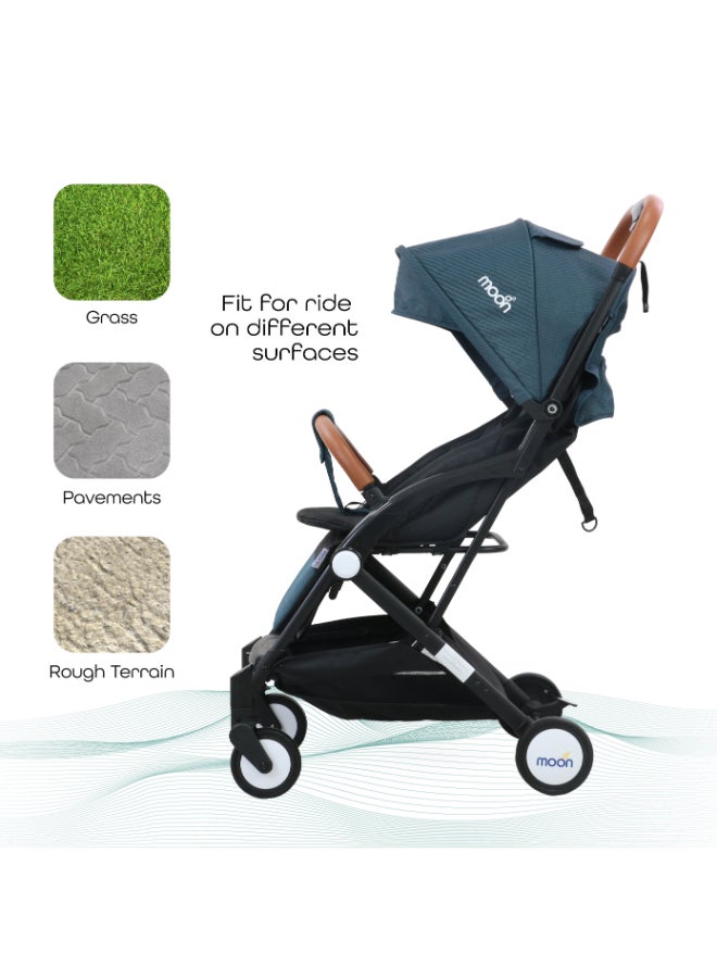 Moon - Ritzi - Cabin Stroller - Black/Blue Dots - Image 1