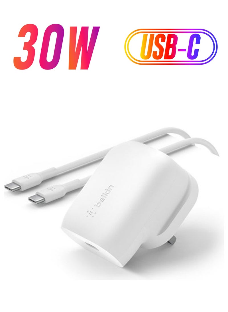 Pd 30W Pps Usb-C Wall Charger, W/1M Pvc C-C White - pnsku/N53344876A/45/_/1738232911/9491fbcd-91a2-4937-80b8-2758da73e4ef