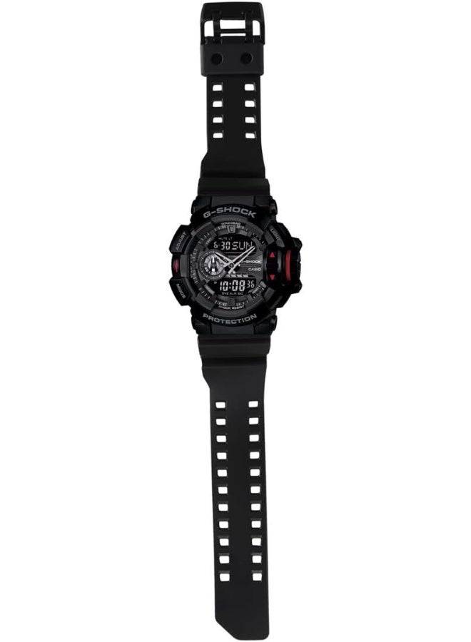 ساعة يد انالوج بلس رقمية دائرية مقاومة للماء GA-400-1BDR
