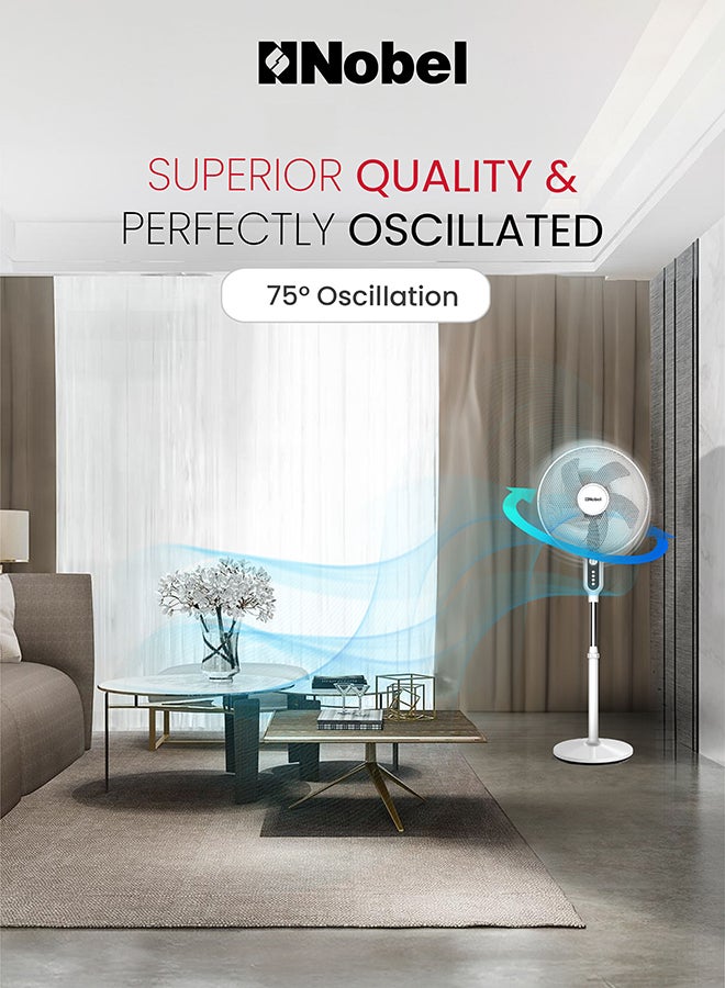 نوبل مروحة عمودية مقاس 16 بوصة بـ5 ريش مع جهاز تحكم عن بعد 40 W NF150 أسود - Image 3