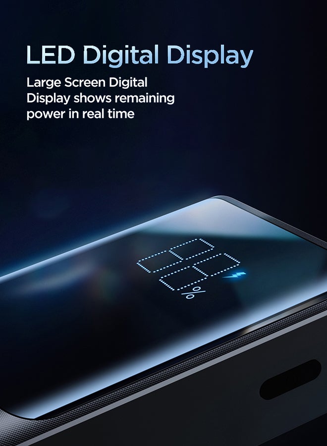 JR-T013 15W 20000mAh باور بانك سريع شاشة LED شاحن بطارية خارجي 20000 mAh أسود