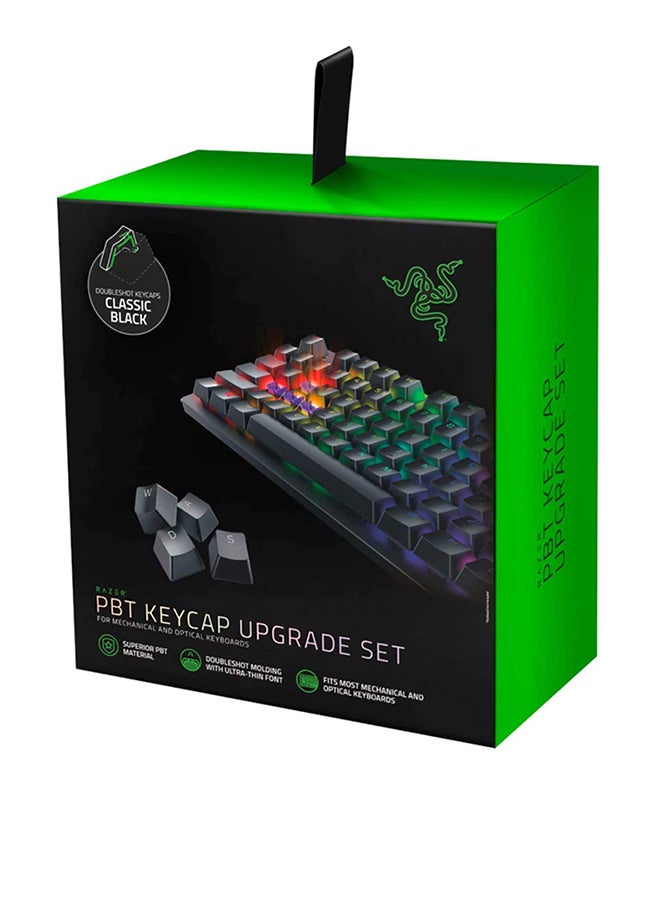 RAZER - Razer Doubleshot PBT Keycap Upgrade Set for Mechanical & Optical Keyboards: Compatible with Standard 104/105 US and UK layouts - Classic Black - Image 1
