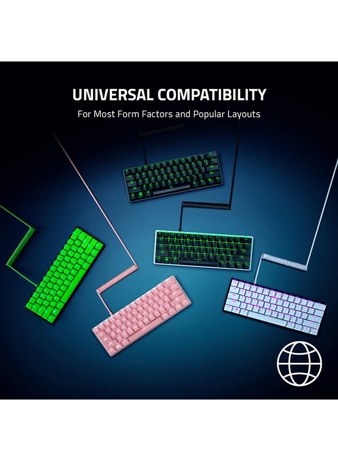ريزر - مجموعة ترقية PBT Keycap + Coil Cable - أبيض عطارد - Image 1