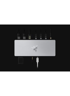 Thunderbolt 4 Dock Chroma - Premium Hub with RGB Lighting for Windows and Mac (10 Ports in One, Output to Two 4K Monitors or One 8K Monitor) - Mercury