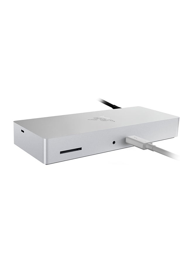 RAZER - Thunderbolt 4 Dock Chroma - Premium Hub with RGB Lighting for Windows and Mac (10 Ports in One, Output to Two 4K Monitors or One 8K Monitor) - Mercury - Image 1