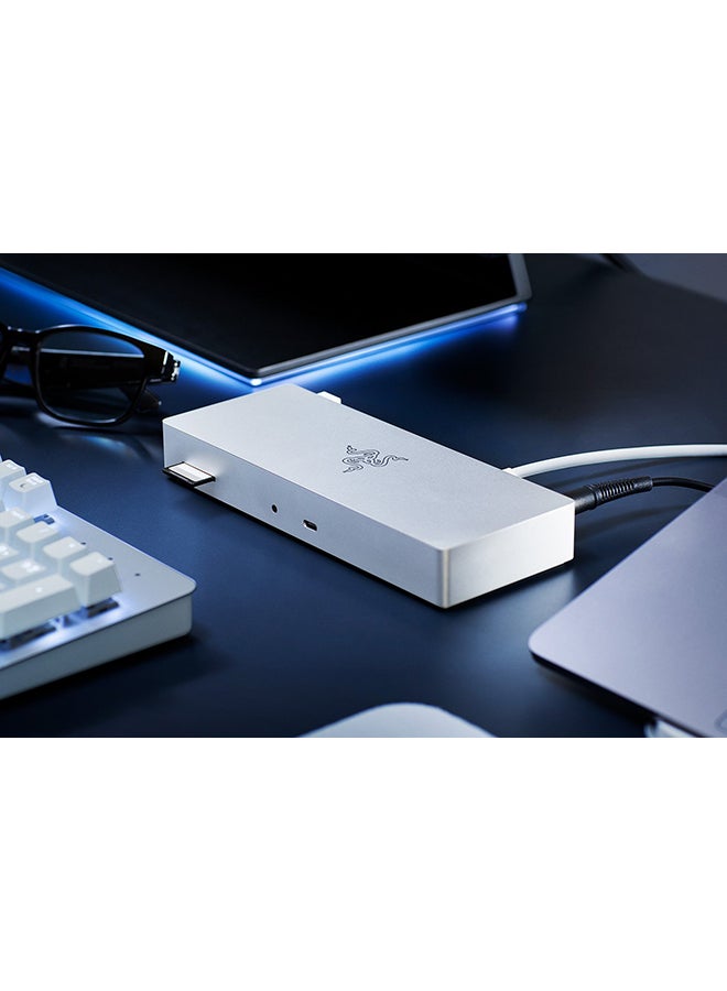 RAZER - Thunderbolt 4 Dock Chroma - Premium Hub with RGB Lighting for Windows and Mac (10 Ports in One, Output to Two 4K Monitors or One 8K Monitor) - Mercury - Image 1