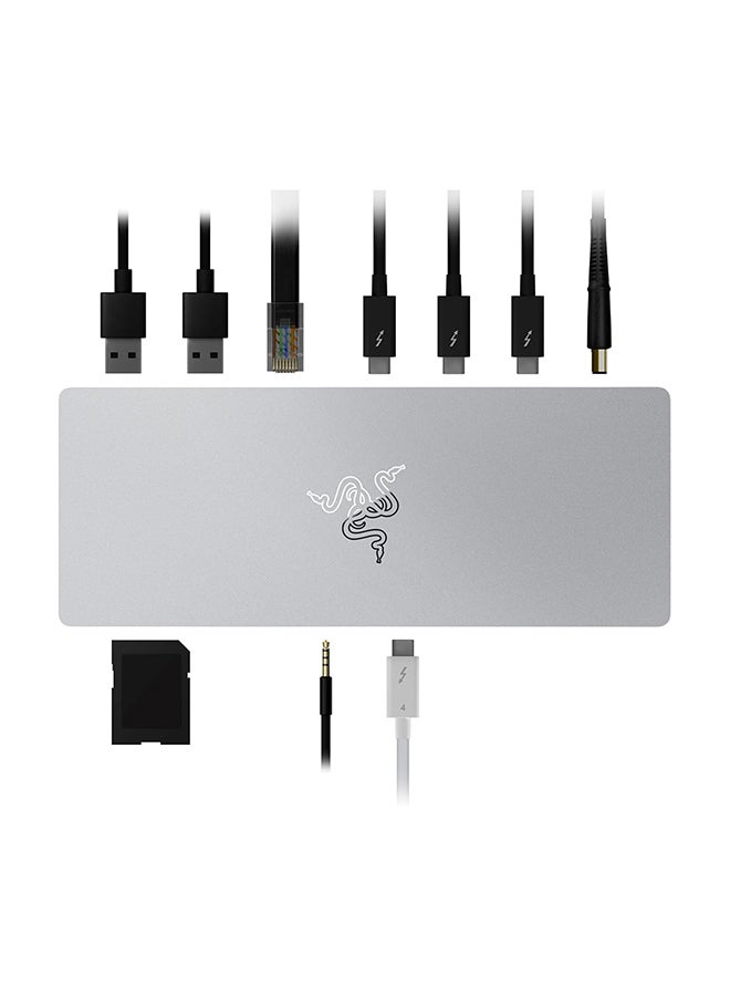 RAZER - Thunderbolt 4 Dock Chroma - Premium Hub with RGB Lighting for Windows and Mac (10 Ports in One, Output to Two 4K Monitors or One 8K Monitor) - Mercury - Image 1