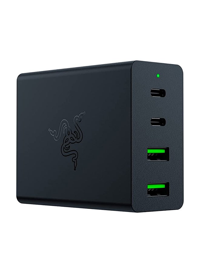 ريزر - شاحن باور هاوس جان محمول بمنفذ USB-C وقدرة 130 وات: صغير وقوي: يشحن سريعاً ما يصل إلى 4 أجهزة مع إمكانية التنقل ويضمن توصيل طاقة أكثر أماناً - بلون أسود - Image 1