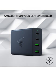RAZER Razer USB-C 130W GaN Charger: 4 Ports - Super Fast Charging for Laptops, MacBook, iPad, iPhone, Samsung Galaxy - Charge Multiple Devices - Compact & Travel Ready - International Plugs Included - Black  - Image 2