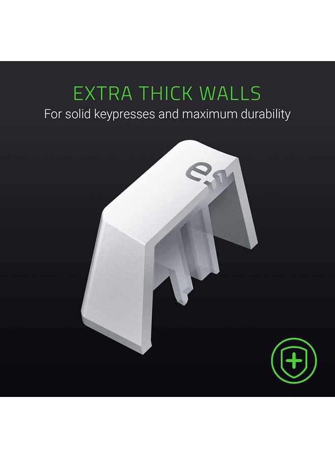 RAZER DoubleHot PBT Keycap Upgrade Set for Mechanical and Optical Keyboard: Compatible with Standard 104/105 US and UK Layouts - Mercury White - RC21-01490200-R3M1  - Image 4