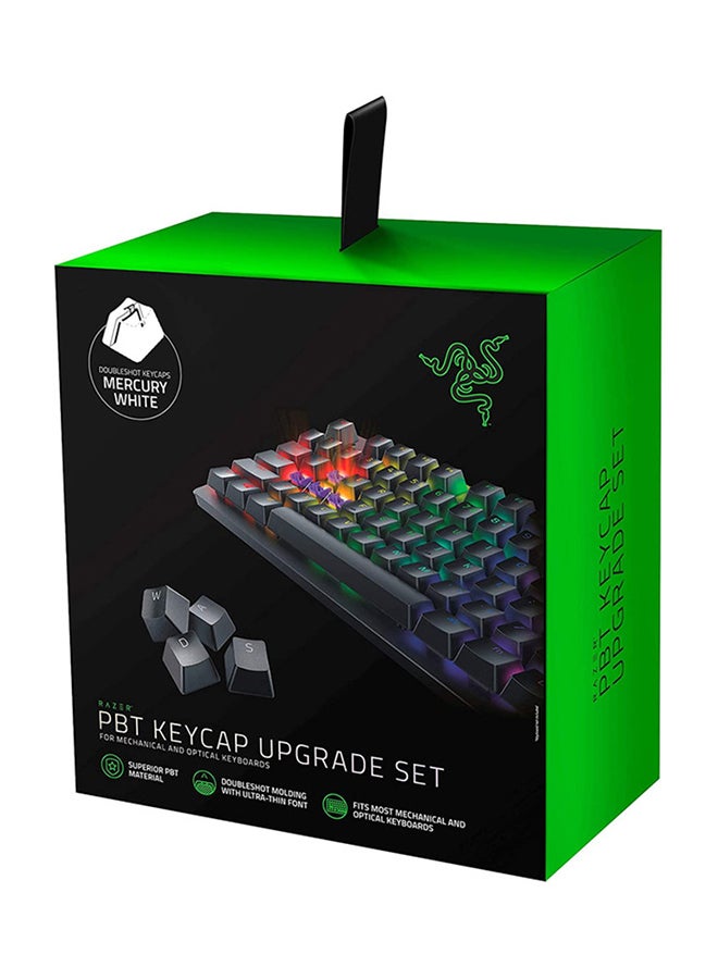 DoubleHot PBT Keycap Upgrade Set for Mechanical and Optical Keyboard: Compatible with Standard 104/105 US and UK Layouts - Mercury White - RC21-01490200-R3M1