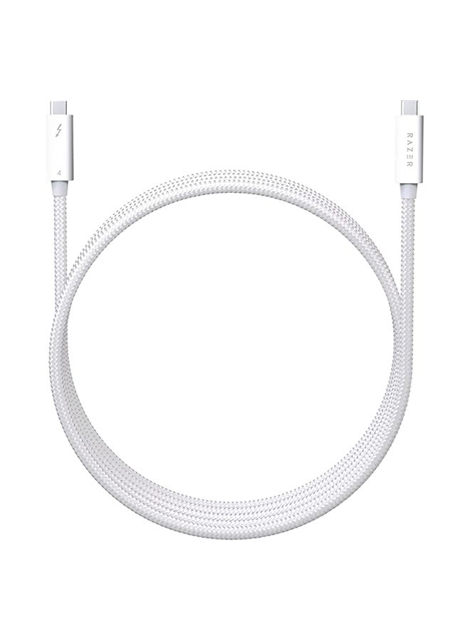 RAZER - Thunderbolt 4 Cable (2.0m / 6.56ft): Up to 40 Gigabits Per Second - Up to 8K Resolutions  - Up to 100W Charging - Compatible with Windows PC/Mac/Thunderbolt 3 Devices - White - Image 1
