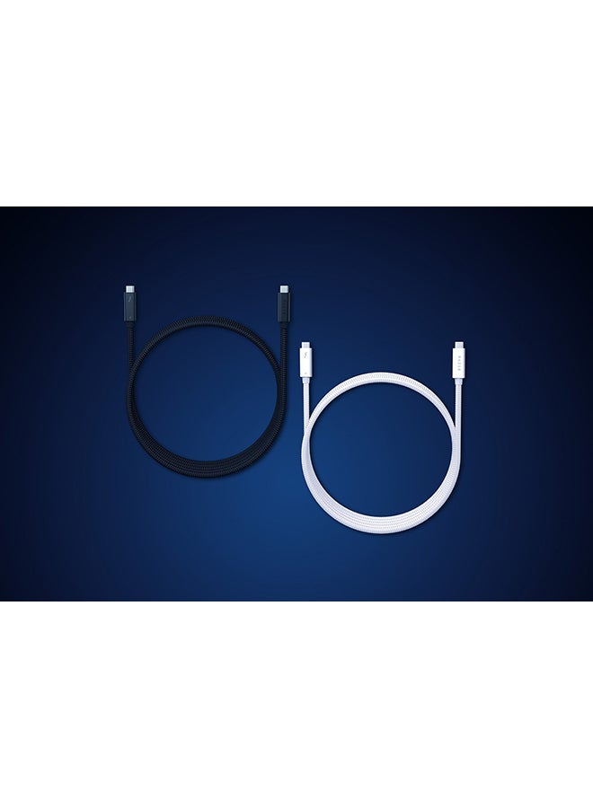 RAZER - Thunderbolt 4 Cable (2.0m / 6.56ft): Up to 40 Gigabits Per Second - Up to 8K Resolutions  - Up to 100W Charging - Compatible with Windows PC/Mac/Thunderbolt 3 Devices - White - Image 1