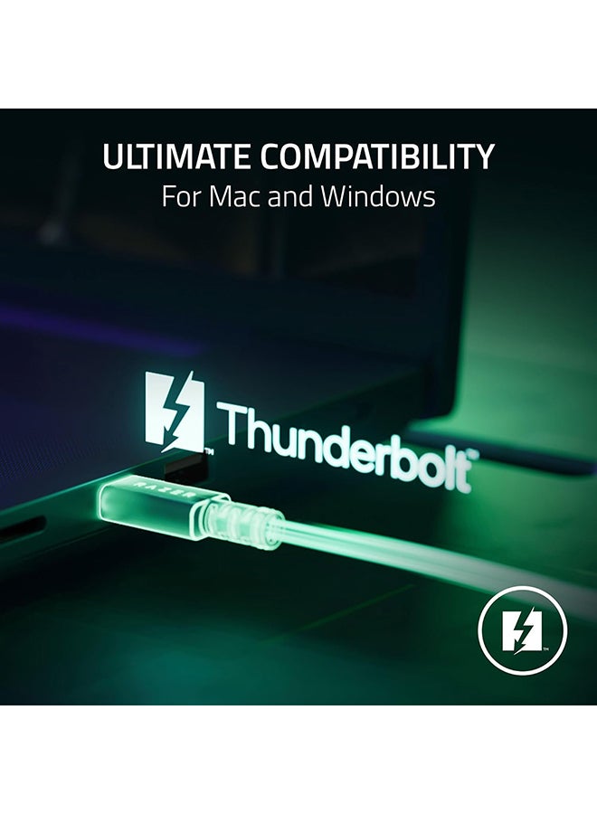 RAZER - Thunderbolt 4 Cable (2.0m / 6.56ft): Up to 40 Gigabits Per Second - Up to 8K Resolutions  - Up to 100W Charging - Compatible with Windows PC/Mac/Thunderbolt 3 Devices - White - Image 1