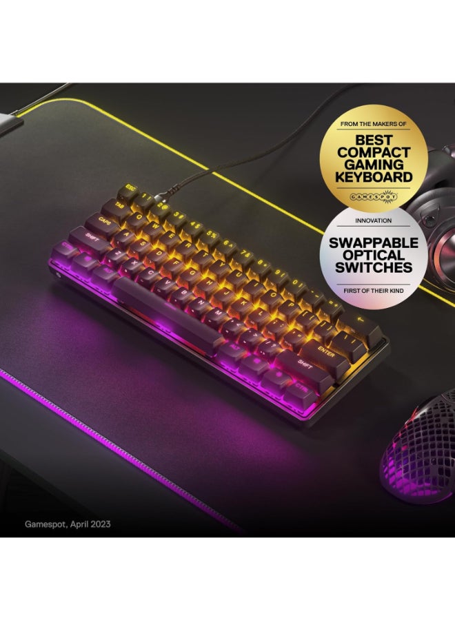 steelseries Apex 9 Mini - Mechanical Gaming Keyboard – Optical Switches – 2-Point Actuation – Compact Esports Mini 60% Form Factor – Hotswappable Switches - American QWERTY Layout - Image 2