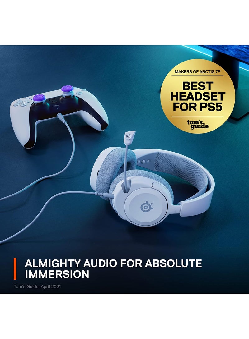 steelseries Arctis Nova 1P Multi-System Gaming Headset, Hi-Fi Drivers, 360° Spatial Audio, AirWeave Memory Foam Ear Cushions, Lightweight, PS5, PS4, PC, Xbox, White | 61612 - Image 5