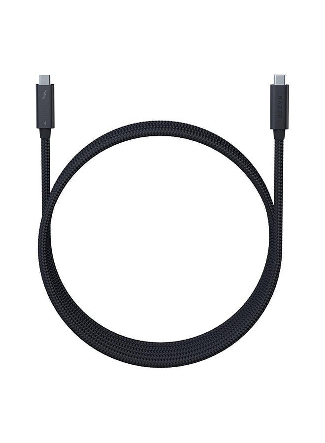 RAZER - Thunderbolt 4 Cable (0.8m / 2.5ft): Up to 40 Gigabits Per Second - Up to 8K Resolutions - Up to 100W Charging - Compatible with Windows PC/Mac/Thunderbolt 3 Devices - Black - Image 1