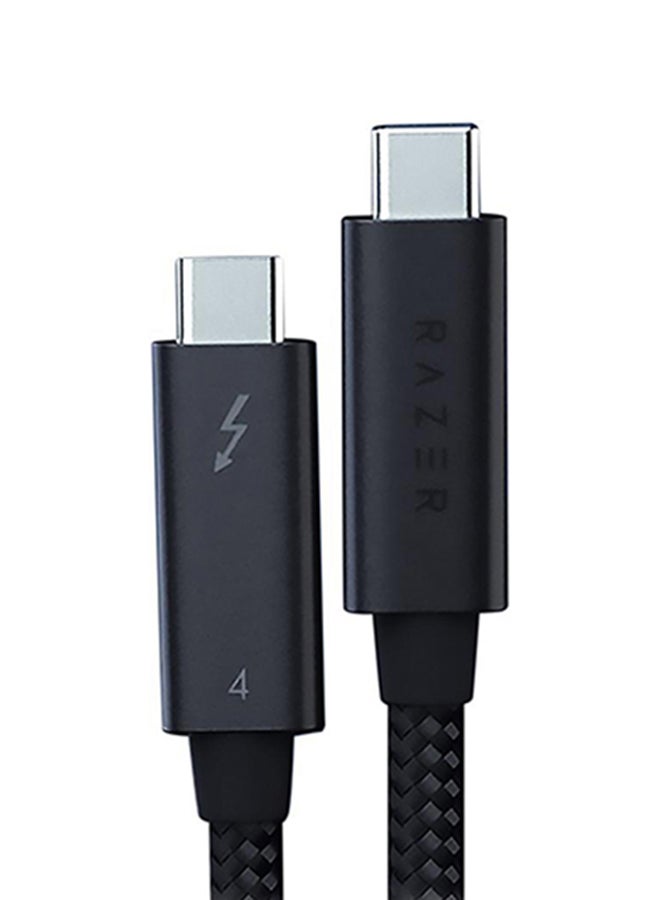 RAZER - Thunderbolt 4 Cable (0.8m / 2.5ft): Up to 40 Gigabits Per Second - Up to 8K Resolutions - Up to 100W Charging - Compatible with Windows PC/Mac/Thunderbolt 3 Devices - Black - Image 1