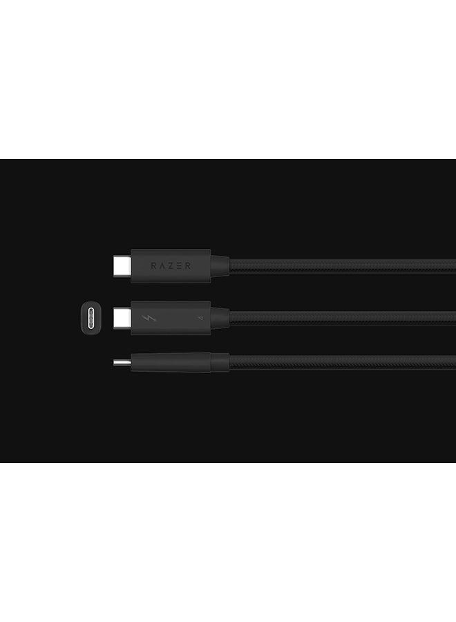 RAZER - Thunderbolt 4 Cable (0.8m / 2.5ft): Up to 40 Gigabits Per Second - Up to 8K Resolutions - Up to 100W Charging - Compatible with Windows PC/Mac/Thunderbolt 3 Devices - Black - Image 1